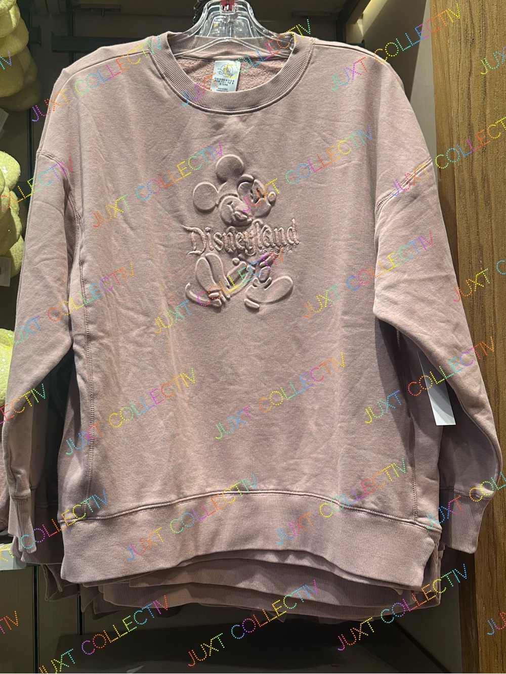 Disneyland Mickey Mouse Embroidered Chocolate Sweatshirt NWT